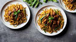 Jamaican Curry Beef Lo Mein