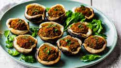 Jamur Isi Konk Dan Callaloo (conch And Callaloo Stuffed Mushrooms)