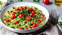 Jordanian Maftoul Salad With Herbed Couscous And Vegetables