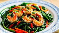 Kangkung Balacan Udang (spicy And Savory Stir-fried Water Spinach With Shrimp)