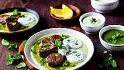 Khanfaroosh Bil Laban (qatari Spiced Lamb Chops With Mint Yogurt Sauce)