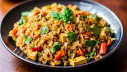 Khao Pad Krapow (thai Spicy Basil Fried Rice)