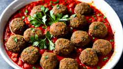 Kibbeh Bil Saniyeh (syrian Meatballs In Tomato Sauce)
