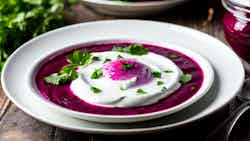 Kosher Borscht With Sour Cream