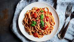 Lazian Tomato And Bacon Pasta (bucatini All'amatriciana)