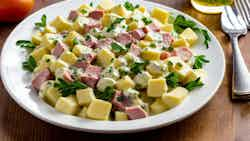 Limburgian Potato and Ham Salad (Limburgse Aardappel-Hamsalade)