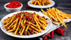 Loaded Fries With Spicy Meat And Cheese (chichewa Chili Cheese Fries)