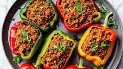 Lucanian Stuffed Peppers With Rice And Ground Beef