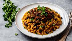Maklouba (spiced Rice With Lamb And Raisins)
