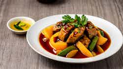 Mandarin Duck in Five Spice Sauce (五香橙汁片皮鸭)