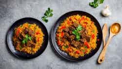 Mandi (omani Spiced Rice With Beef And Vegetables)