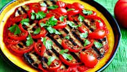 Mauritanian Grilled Eggplant With Tomato And Onion Relish