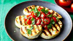 Mauritanian Grilled Halloumi Cheese With Tomato And Mint Salsa