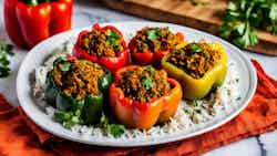 Mauritanian Stuffed Bell Peppers With Rice And Ground Beef