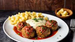 Meatballs With Potatoes (mouthwatering Qofte Me Patate)