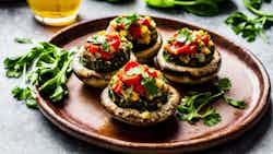 Minorcan-style Stuffed Mushrooms with Spinach (Champiñones Rellenos al Estilo Menorquín con Espinacas)