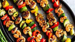 Mishkak Khodra (grilled Shrimp And Vegetable Skewers)