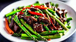 Mongolian Beef and Asparagus Stir-Fry (Говьтай гурилтай хуушуур)