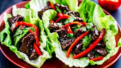 Mongolian Beef Lettuce Wraps (Buryat: Шөл)