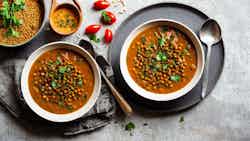 Moroccan Harira Soup With Chickpeas And Lentils