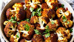 Moroccan Harissa Roasted Cauliflower With Yogurt Sauce