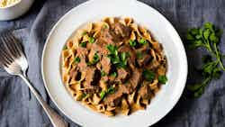 Namibian Beef Stroganoff with Paprika Rice (Namibisches Rindfleisch Stroganoff mit Paprika-Reis)