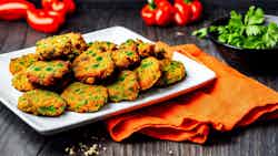 Okra Fritters With Sweet Pepper Dip