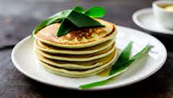 Pandan Pancakes with Coconut Syrup (Crêpes de Pandan avec Sirop de Noix de Coco)