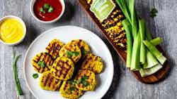 Perkedel Jagung Balado (grilled Corn Fritters With Spicy Sauce)