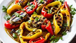 Pimientos A La Parrilla Con Queso De Cabra Y Miel (argentinean-style Grilled Bell Peppers With Goat Cheese And Honey)