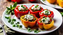 Pisto-stuffed Bell Peppers With Goat Cheese