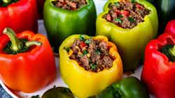 Poivron Farcis (haitian Style Stuffed Bell Peppers)