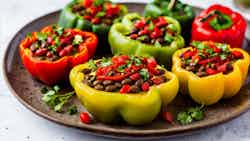 Poivrons Farcis Au Moin Moin (moin Moin Stuffed Bell Peppers)