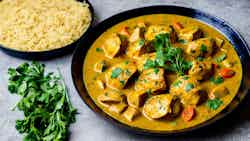 Poulet Au Curry Avec Makemba (chicken And Plantain Curry)