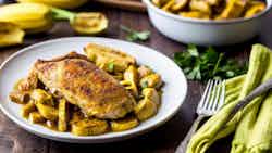Poulet Vanille Avec Bananes Plantains (vanilla-spiced Chicken With Plantains)