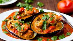 Prawn Stuffed Eggplant Curry (royyala Vankaya Kura)