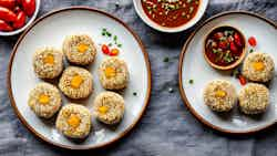 Rice Balls With Groundnut Sauce