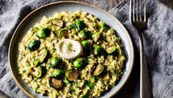 Risotto Aux Choux De Bruxelles Et Champignons (brussels Sprouts And Mushroom Risotto)