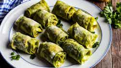 Rollitos De Repollo Rellenos A La Asturiana (asturian Style Stuffed Cabbage Rolls)