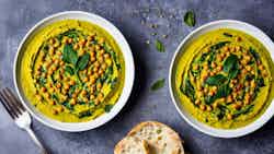 Salona Hummus Bil Ruz (chickpea And Spinach Curry With Fragrant Rice)