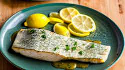 Sark Sea Bass With Lemon Butter Sauce