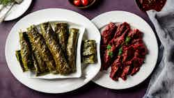 Sarma (albanian Stuffed Grape Leaves With Rice And Meat)