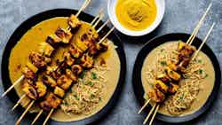 Sate Ayam Woku (coconut Milk And Turmeric Chicken Skewers)