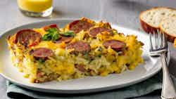 Sauerkraut and Sausage Breakfast Casserole (Sauerkraut und Wurst Frühstücksauflauf)