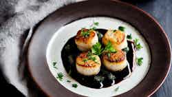 Saundersfoot Scallops With Black Pudding