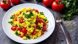 Scrambled Eggs With Tomatoes And Peppers (turkish Menemen)