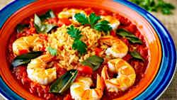 Seafood Rice In Tomato Sauce (arroz Con Mariscos A La Chorrillana)