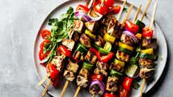Shish Taouk (grilled Chicken And Vegetable Skewers)