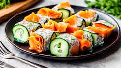 Smoked Salmon and Cucumber Rolls (Suitsetatud lõhe ja kurgirullid)