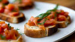 Smoked Salmon Bruschetta (Geräucherte Lachs-Bruschetta)